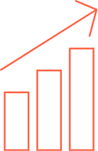 Icon of an increasing bar graph demonstrating data tracking and reporting
